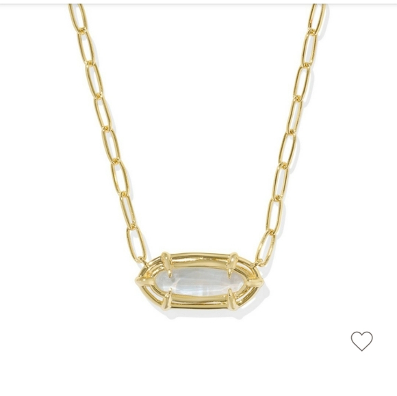 Kendra Scott Jewelry - Kendra Scott Elsie Gold Oval Ivory Mother Of Pearl Pendant Necklace